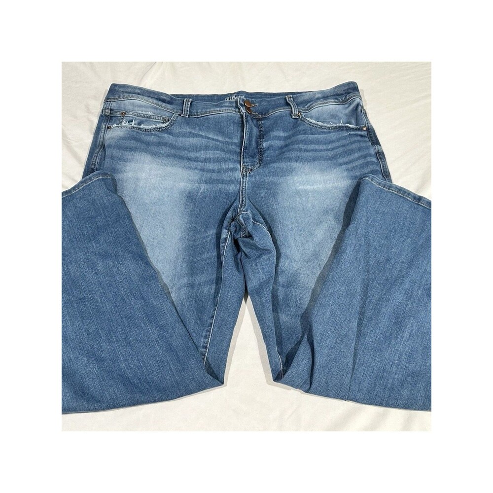 Maurices m Jeans EverFlex High Rise Bootcut Jeans 22W Light Wash Distressed